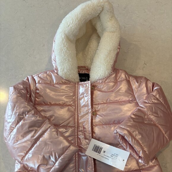 NEW with Tags Girls Rothschild 3T Tailback Metallic Pink Puffer Coat - Picture 1 of 8